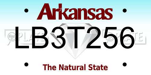 LB3T256 Arkansas License Plate