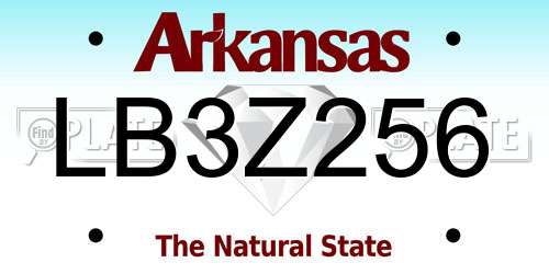 LB3Z256 Arkansas License Plate