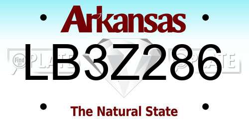 LB3Z286 Arkansas License Plate