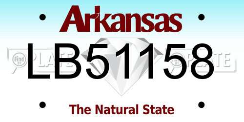 LB51158 Arkansas License Plate