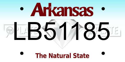 LB51185 Arkansas License Plate