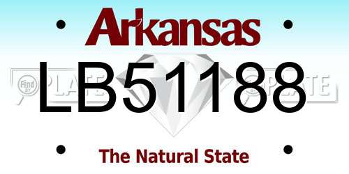 LB51188 Arkansas License Plate