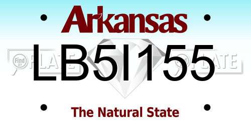 LB5I155 Arkansas License Plate