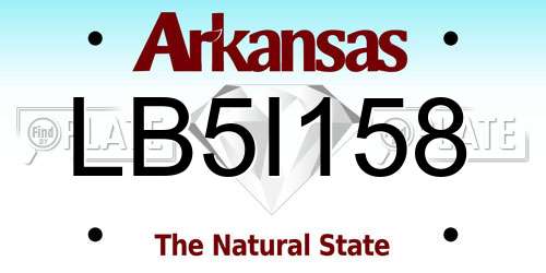 LB5I158 Arkansas License Plate