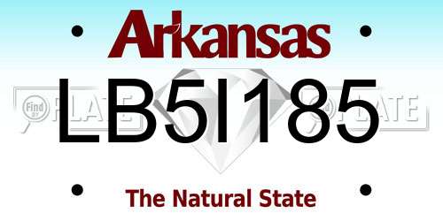 LB5I185 Arkansas License Plate