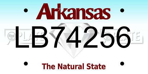 LB74256 Arkansas License Plate