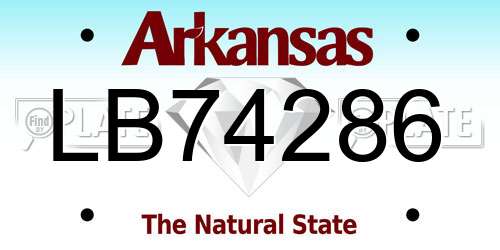 LB74286 Arkansas License Plate