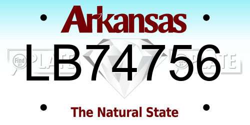 LB74756 Arkansas License Plate