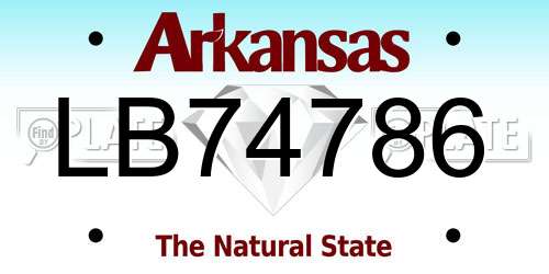 LB74786 Arkansas License Plate