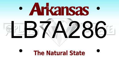 LB7A286 Arkansas License Plate