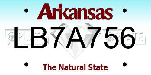 LB7A756 Arkansas License Plate