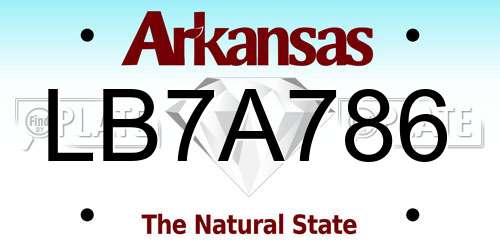 LB7A786 Arkansas License Plate