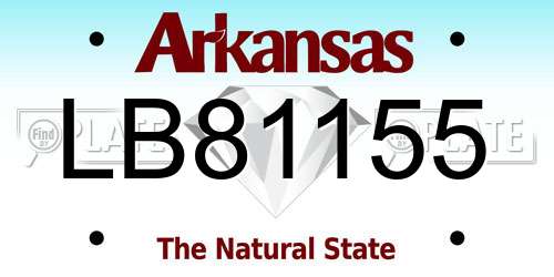LB81155 Arkansas License Plate