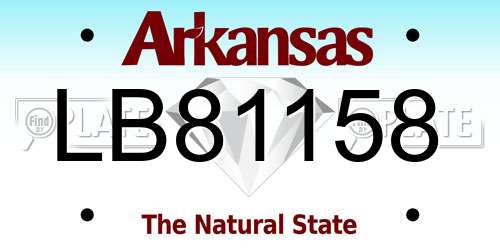LB81158 Arkansas License Plate