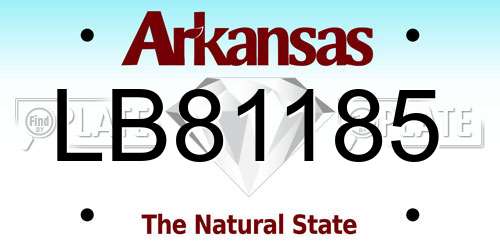 LB81185 Arkansas License Plate