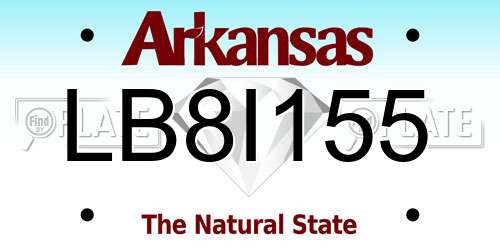 LB8I155 Arkansas License Plate
