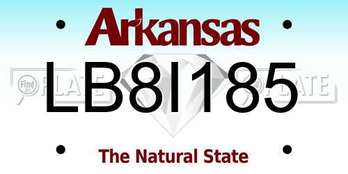 LB8I185 Arkansas License Plate