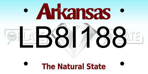 LB8I188 Arkansas License Plate