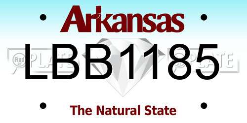 LBB1185 Arkansas License Plate