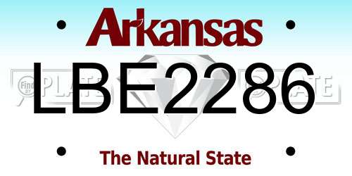 LBE2286 Arkansas License Plate