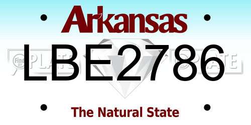 LBE2786 Arkansas License Plate