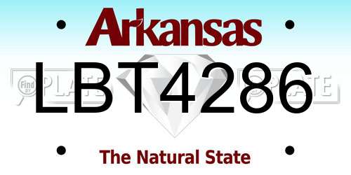 LBT4286 Arkansas License Plate