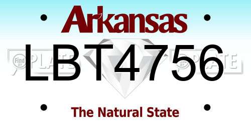 LBT4756 Arkansas License Plate
