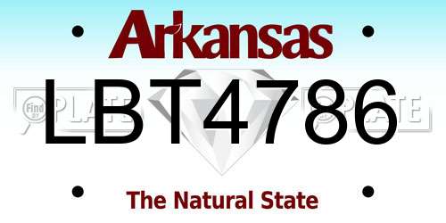 LBT4786 Arkansas License Plate