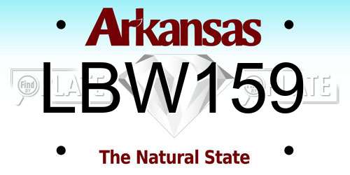 LBW159 Arkansas License Plate