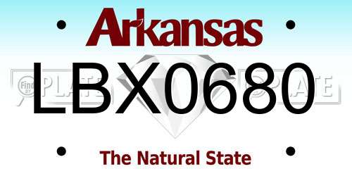 LBX0680 Arkansas License Plate