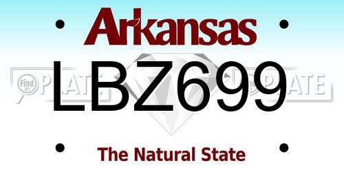 LBZ699 Arkansas License Plate