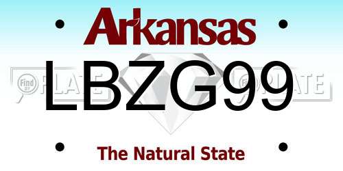 LBZG99 Arkansas License Plate