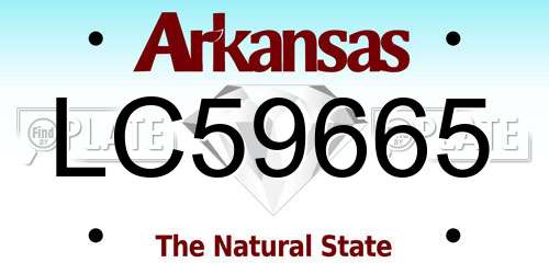 LC59665 Arkansas License Plate