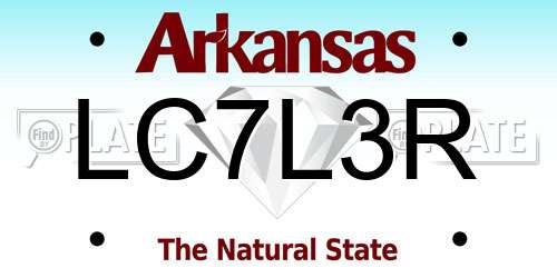 LC7L3R Arkansas License Plate