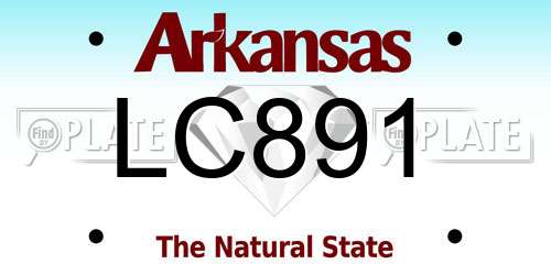 LC891 Arkansas License Plate