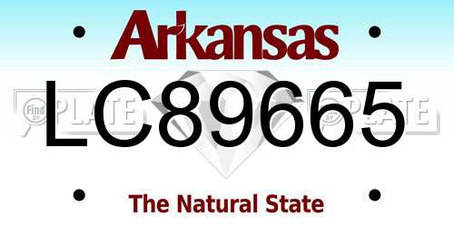 LC89665 Arkansas License Plate