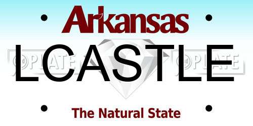 LCASTLE Arkansas License Plate