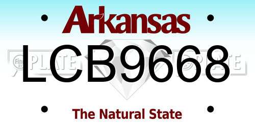 LCB9668 Arkansas License Plate