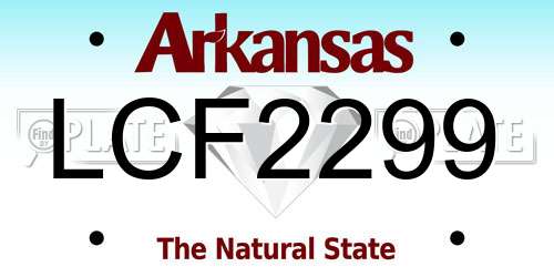 LCF2299 Arkansas License Plate