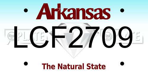 LCF2709 Arkansas License Plate