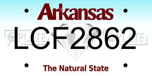 LCF2862 Arkansas License Plate