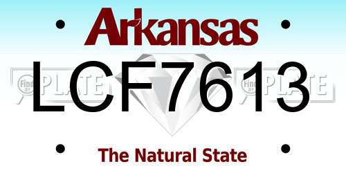 LCF7613 Arkansas License Plate