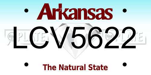 LCV5622 Arkansas License Plate