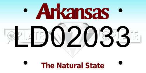 LD02033 Arkansas License Plate