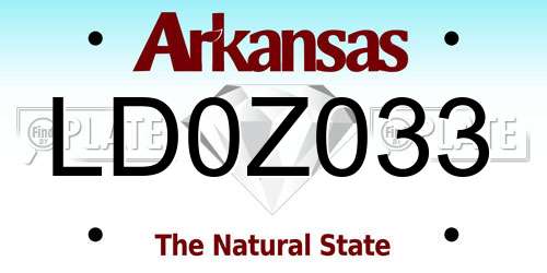 LD0Z033 Arkansas License Plate