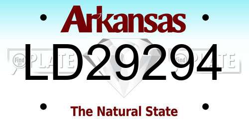 LD29294 Arkansas License Plate