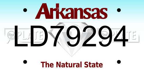 LD79294 Arkansas License Plate