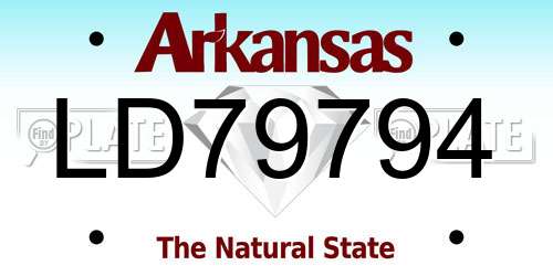 LD79794 Arkansas License Plate