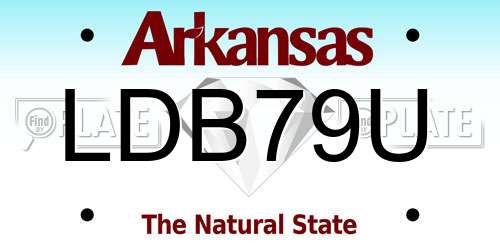LDB79U Arkansas License Plate