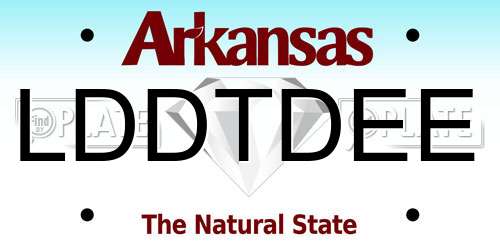 LDDTDEE Arkansas License Plate